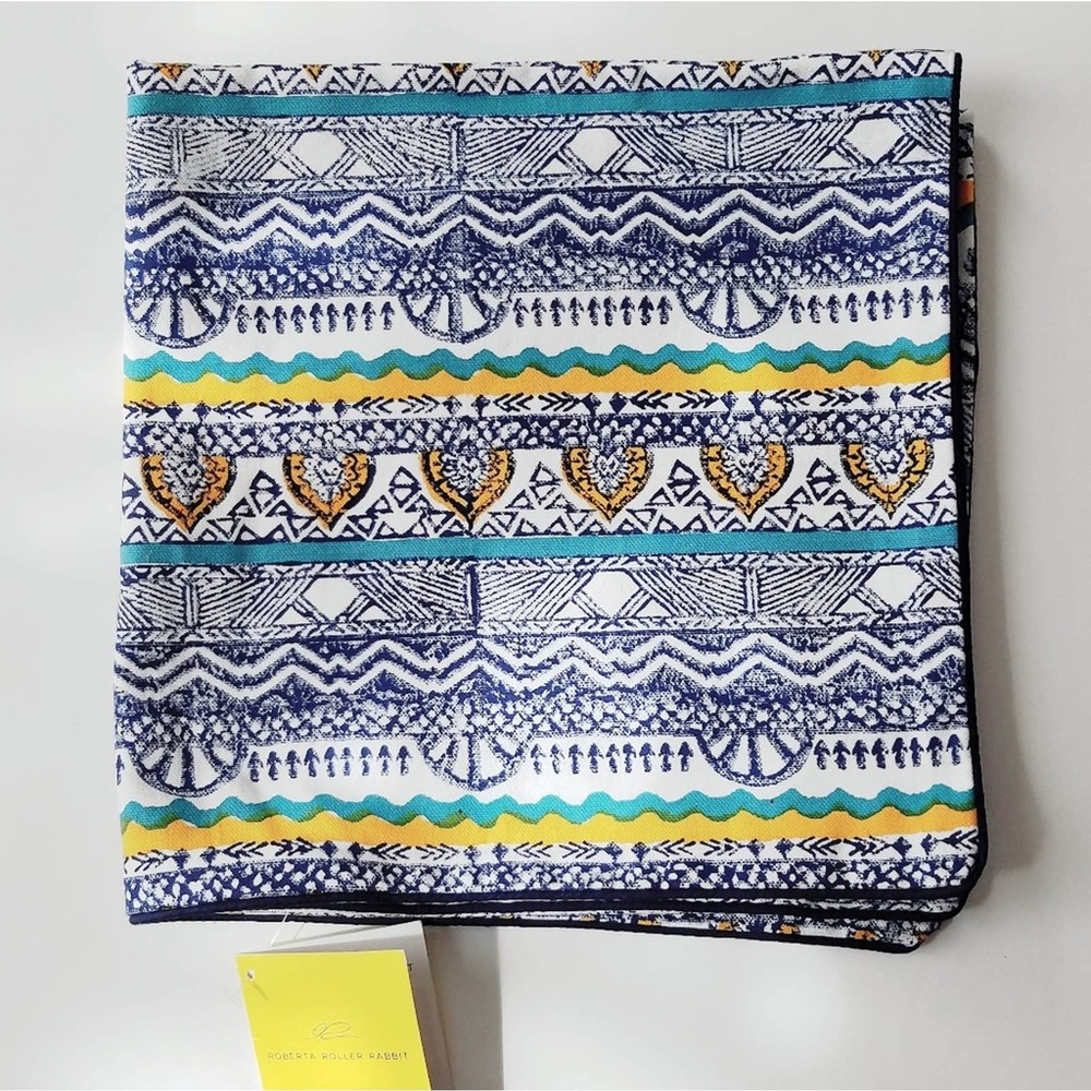 Roller Rabbit Hand Block Printed Tribal Decorative Pillow Cover NWT